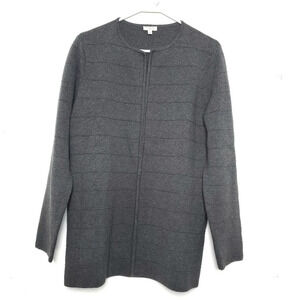 Talbots Womens Open Front Cardigan Size M Medium Gray Long Sleeve 100% C…